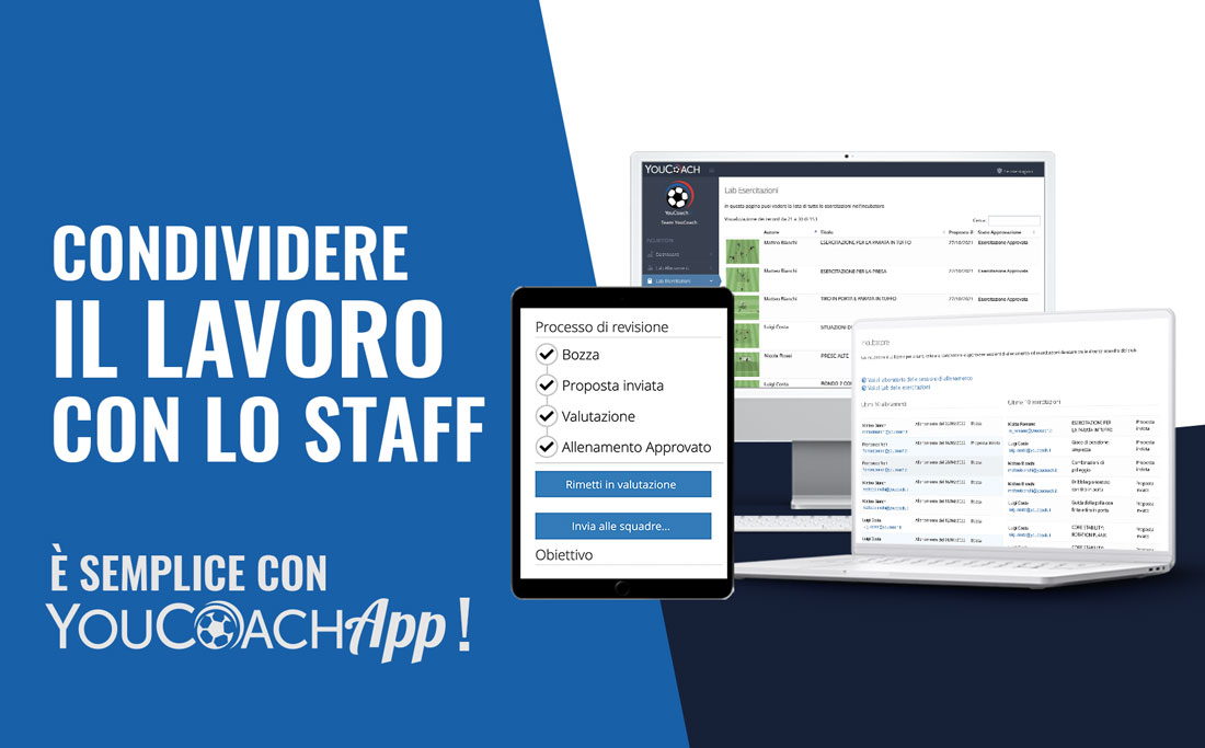 Condividere le proposte tecniche con lo staff di allenatori con YouCoachApp Condividere le proposte tecniche con lo staff di allenatori con YouCoachApp